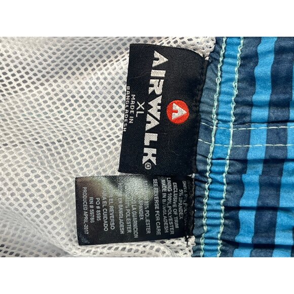 Airwalk Men's Size XLARGE swim trunks with Mesh inside Blue-mint green- grey NWT - Picture 7 of 16
